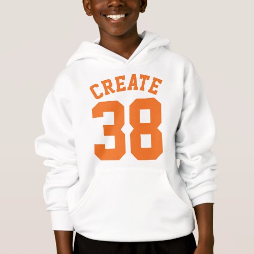 White  Orange Kids  Sports Jersey Design Hoodie