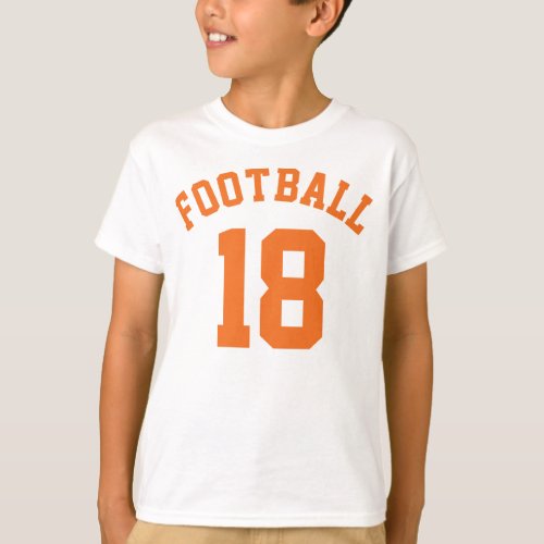 White  Orange Kids  Sports Jersey Design T_Shirt