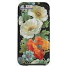 White Orange Poppies Vintage Floral Art