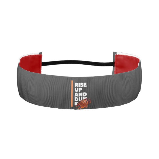 White Orange Rise Up And Dunk Non-Slip Headbands (Front)