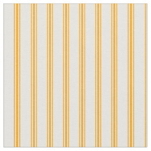 White & Orange Striped/Lined Pattern Fabric