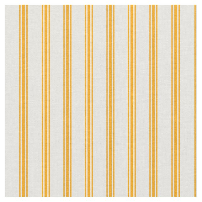 White & Orange Striped/Lined Pattern Fabric (Close Up)