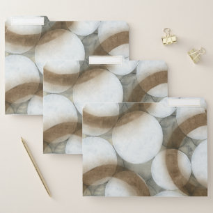 White Orbs & Brown Circles File Folder