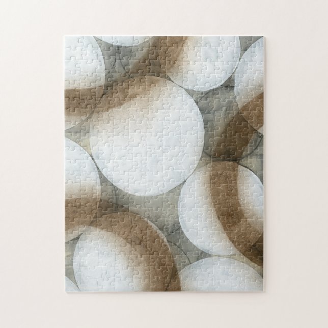 White Orbs & Brown Circles Jigsaw Puzzle (Vertical)