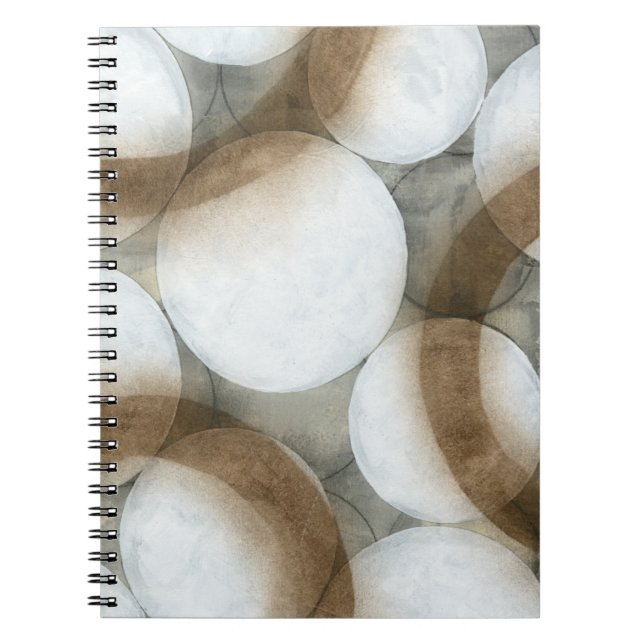 White Orbs & Brown Circles Notebook (Front)
