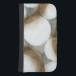White Orbs & Brown Circles Wallet Phone Case For Samsung Galaxy S4<br><div class="desc">Three brown circles share a canvas with luminous white orbs in this stunning work by Jennifer Goldberger. Bright and fun,  this piece would look great in your home. Order yours today!</div>