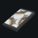 White Orbs & Brown Circles Trifold Wallet<br><div class="desc">Three brown circles share a canvas with luminous white orbs in this stunning work by Jennifer Goldberger. Bright and fun,  this piece would look great in your home. Order yours today!</div>