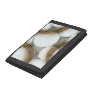 White Orbs & Brown Circles Trifold Wallet