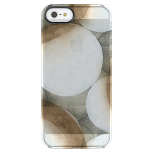 White Orbs & Brown Circles Clear iPhone SE/5/5s Case