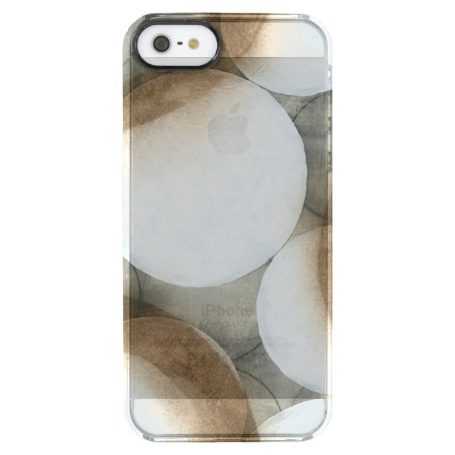 White Orbs & Brown Circles Uncommon iPhone Case (Back)