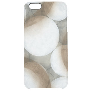White Orbs & Brown Circles Clear iPhone 6 Plus Case