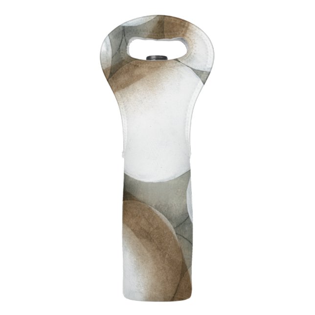 White Orbs & Brown Circles Wine Bag (Back)
