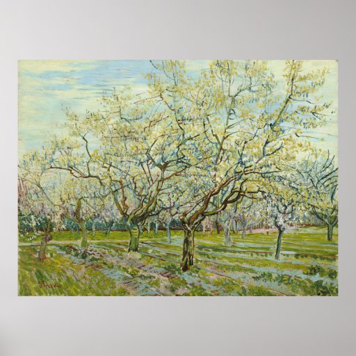 White Orchard by Vincent Van Gogh Poster | Zazzle