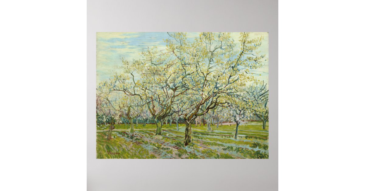 White Orchard by Vincent Van Gogh Poster | Zazzle