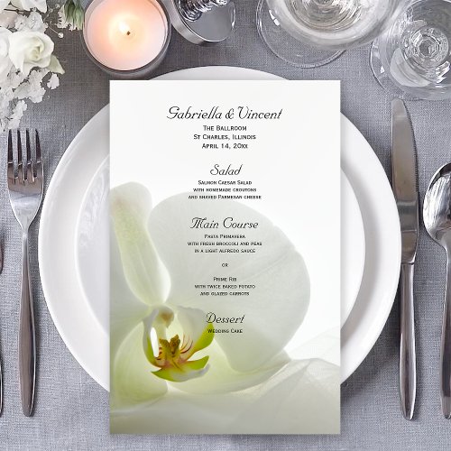 White Orchid and Bridal Veil Wedding Menu