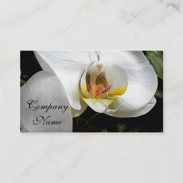 White Orchid Business Card (Front)