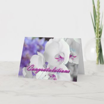White Orchid Congratulations Card by DizzyDebbie at Zazzle