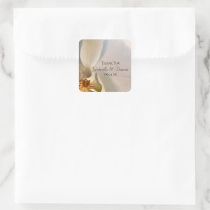White Orchid Elegance Wedding Thank You Favor Tag