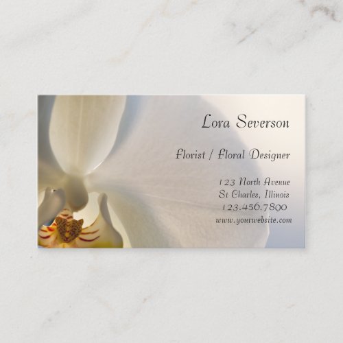 White Orchid Florist Business Cards