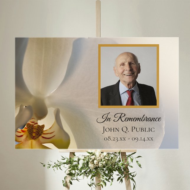 White Orchid Flower Celebration of Life Funeral Foam Board (Creator Uploaded)