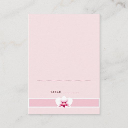 Customizable White Orchid Folded Place Cards Business Cards