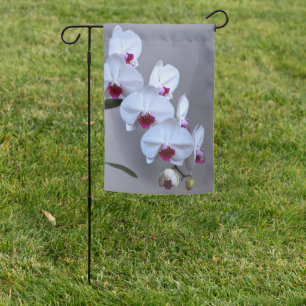 White Orchid Garden Flag