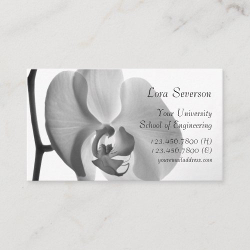 White Orchid Graduate Business Card Template