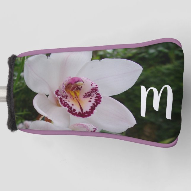 White Orchid I Beautiful Tropical Flower Golf Head Cover (Front)