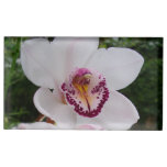 White Orchid I Beautiful Tropical Flower Table Number Holder