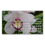 White Orchid II Elegant Floral Business Card Magnet