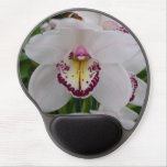 White Orchid II Elegant Floral Gel Mouse Pad