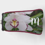 White Orchid II Elegant Floral Golf Head Cover