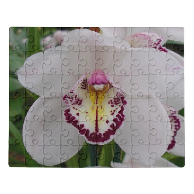 White Orchid II Elegant Floral Jigsaw Puzzle (Puzzle Horizontal)