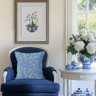 White Orchid in Chinoiserie Planter Art Poster