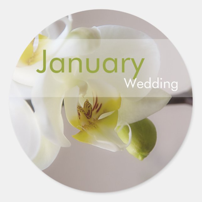 White Orchid • January Wedding Sticker (Front)