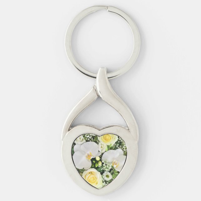White Orchid Keychain (Front)