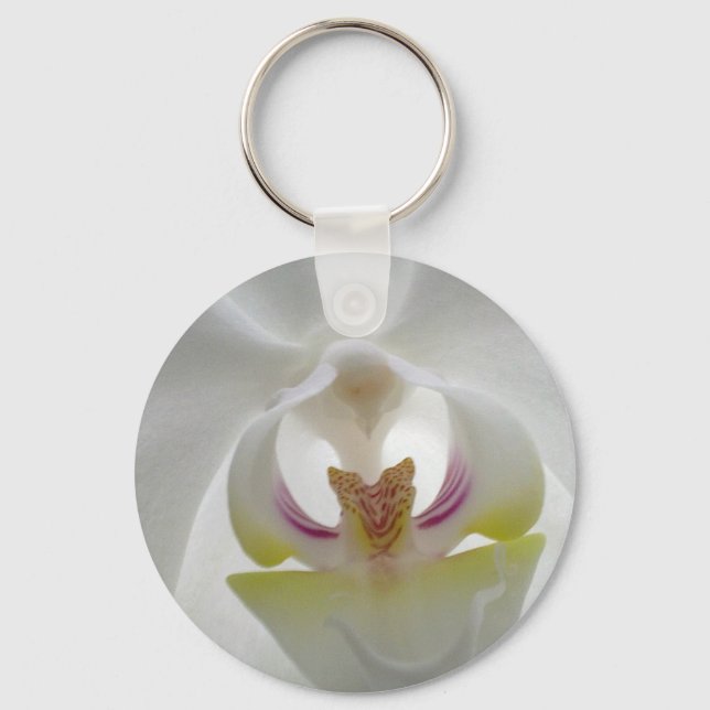 White Orchid Keychain (Front)