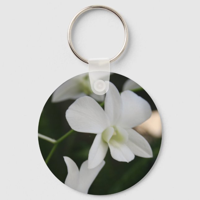 White Orchid Keychain (Front)