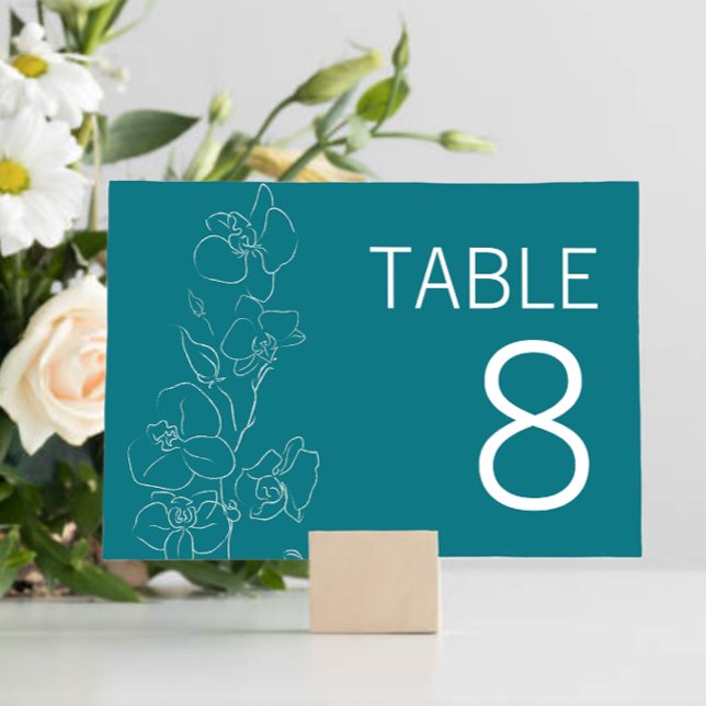 White Orchid • Modern Tropical Table Number Sign (Creator Uploaded)