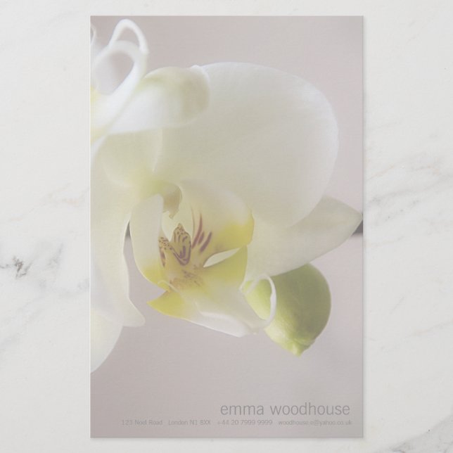 White Orchid • Personal Stationery (Front)