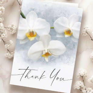 White Flowers Sympathy Thank You Cards & Templates