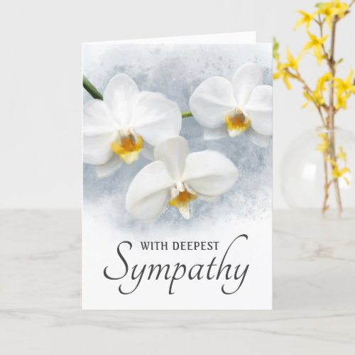 White orchid phalaenopsis with deepest sympathy ca