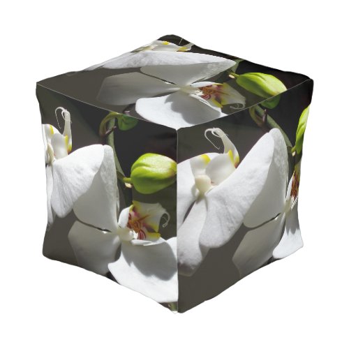 white orchid photo tropical white floral photo pouf