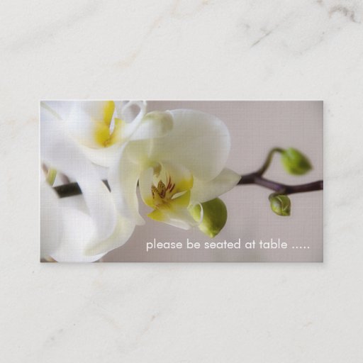 Customizable White Orchid • Place Card Business Card