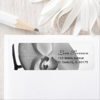 White Orchid Return Address Label