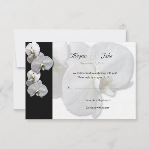 White Orchid RSVP Invitation