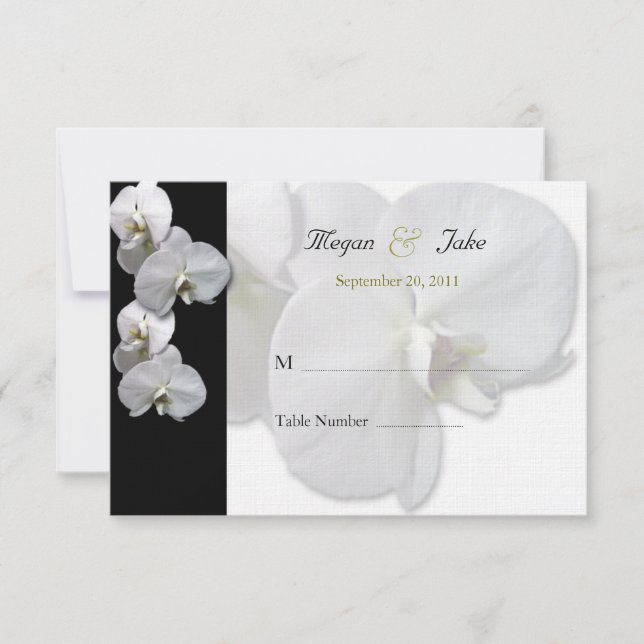 White Orchid Table Seating Cards (Front)