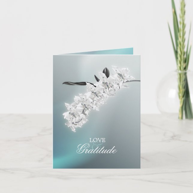 White Orchid - Thank You photo note card (Front)