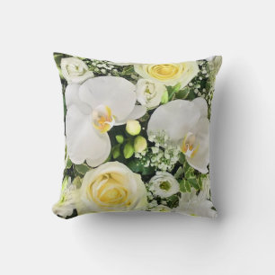 White Orchid Throw Pillow