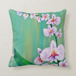 White Orchid Throw Pillow